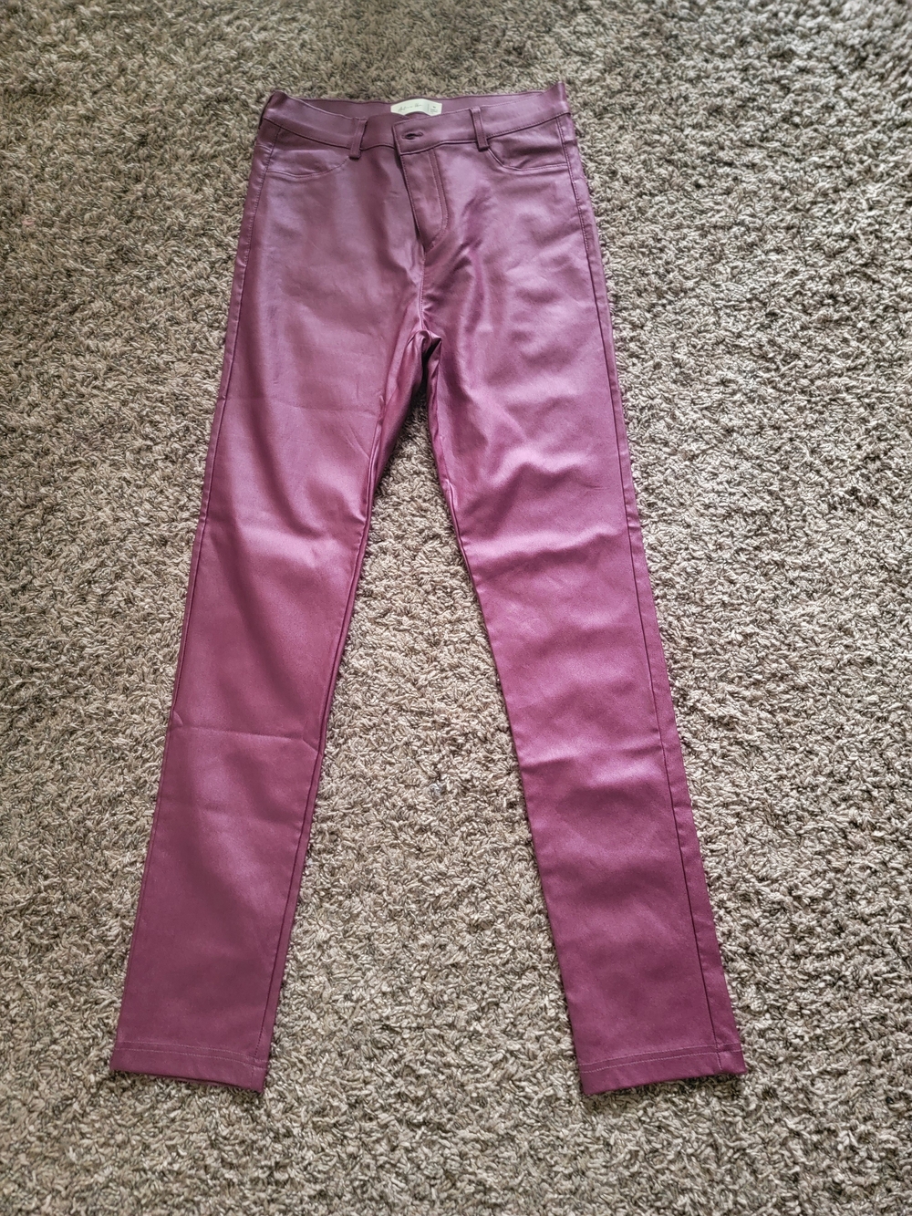 Active USA Plum Coated Skinny Pants